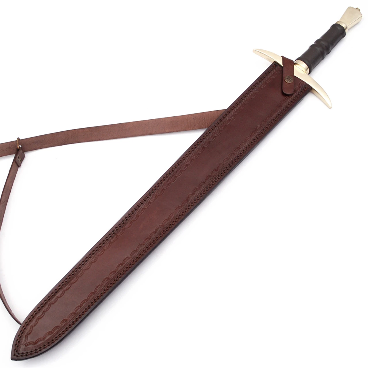 Language Of Battle Damascus Steel Viking Sword Back Sheath Included - Image 4