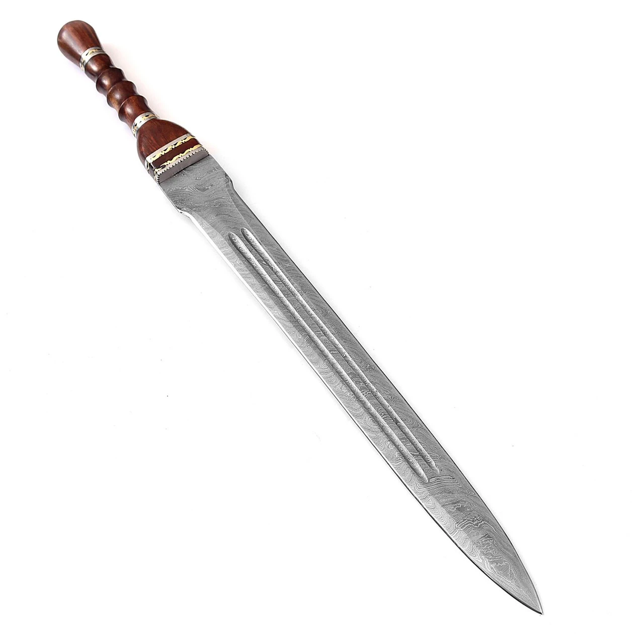 Ancient Roman Inspired Damascus Steel Gladius Historical Replica Sword - Image 2