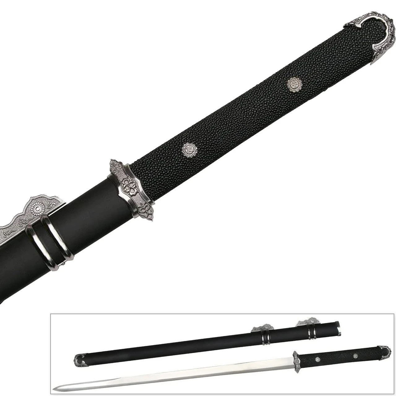 Death Seal Fully Functional Japanese Endo Sword W/ Rayskin Handle - Image 2