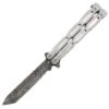 Unchained Balisong Butterfly Knife | Damascus Steel Blade | Tanto Point
