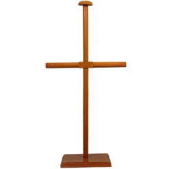 Prized Memento Handmade Sheesham Wood Helmet & Chest Armor Stand- Burnt Orange Finish