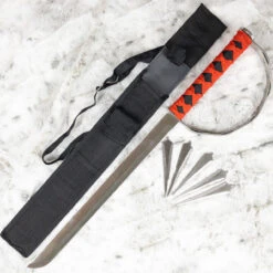 Focus Split Ninja Sword With Spiked Hand Guard