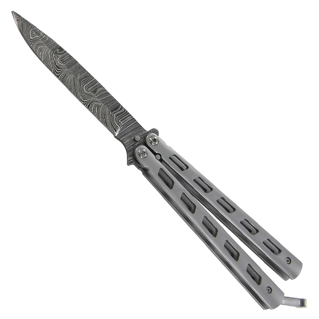 Damascus Steel Helter Skelter Butterfly Knife - Image 4