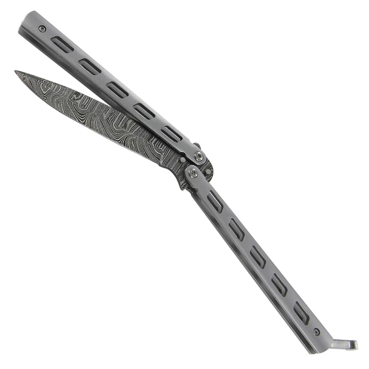 Damascus Steel Helter Skelter Butterfly Knife - Image 2