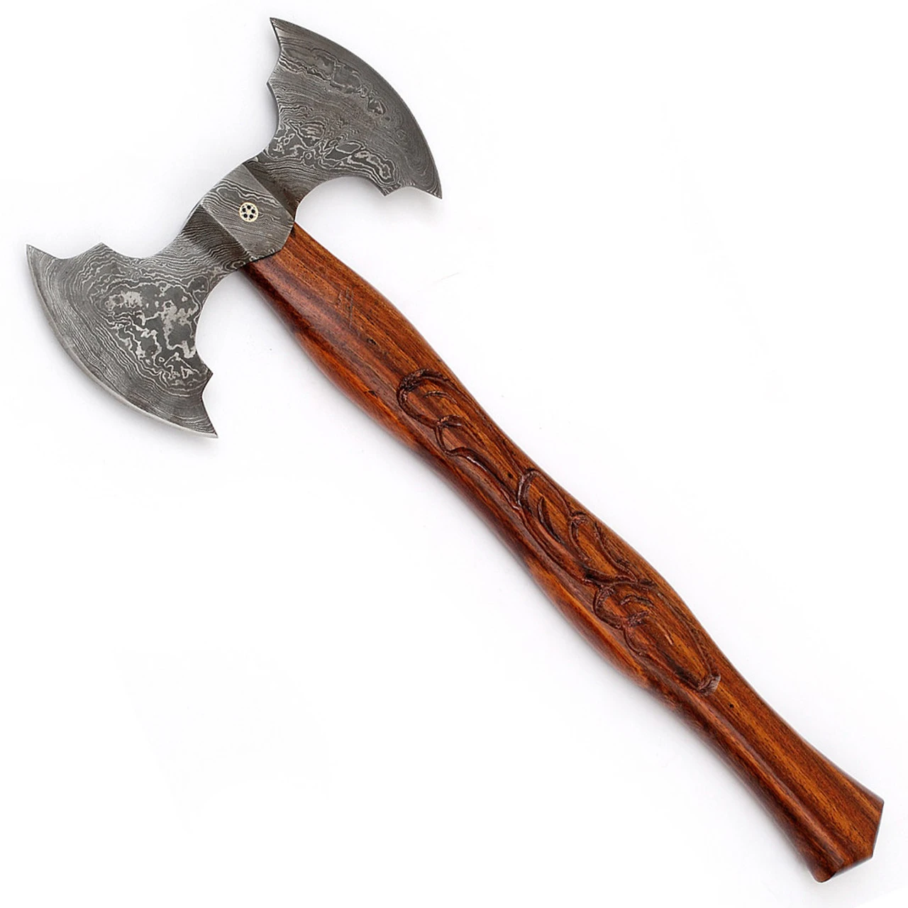 Viking Blade Of Ragnheidr Double Bit Hand Forged Damascus Steel Axe - Image 4