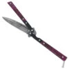 Heavy Duty Quiet Cabernet Damascus Butterfly Knife