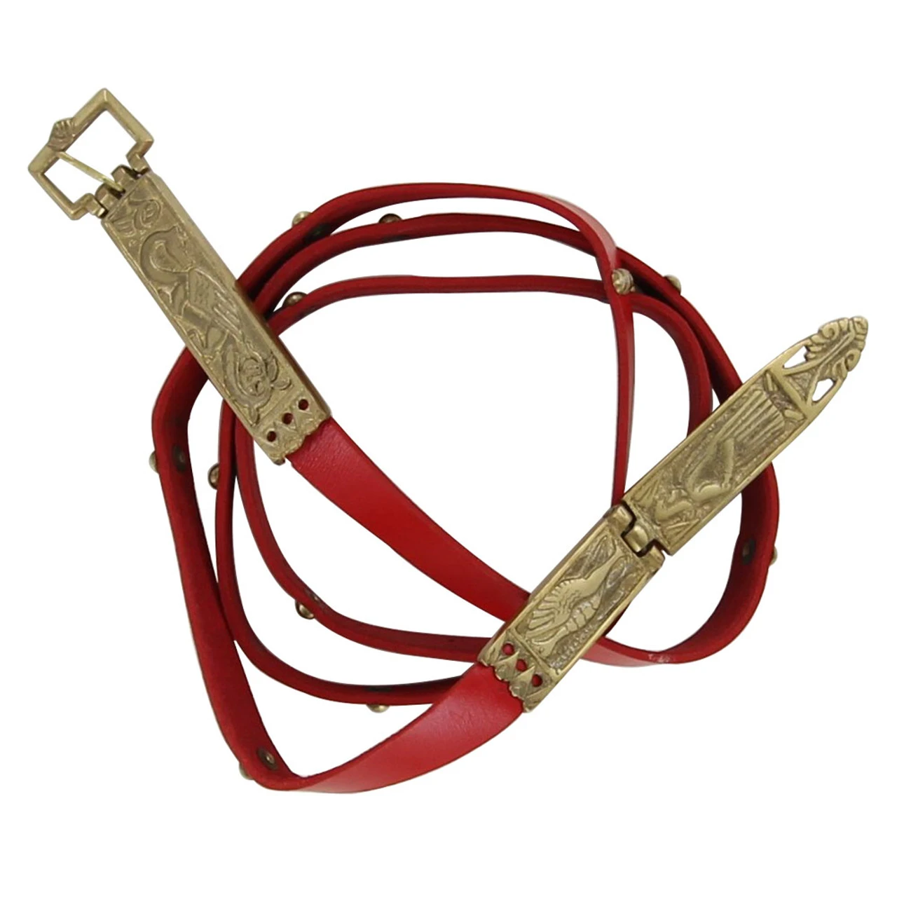 Medieval Lady In Red Leather Belt - Image 3