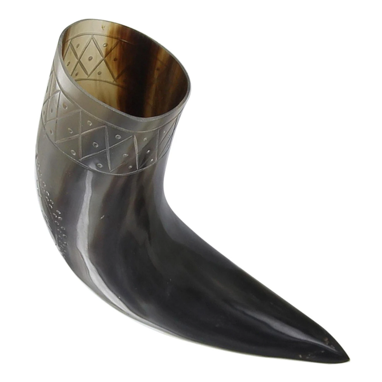 Norse Era Icelandic Vegvisir Engraved Drinking Horn - Image 4