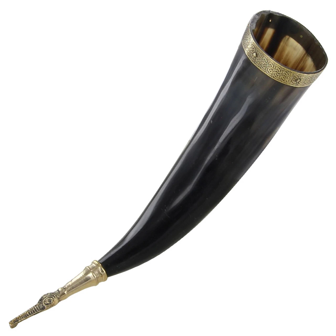 Norse Viking Icelandic Vegvisir Jormungandr Engraved Drinking Horn - Image 4