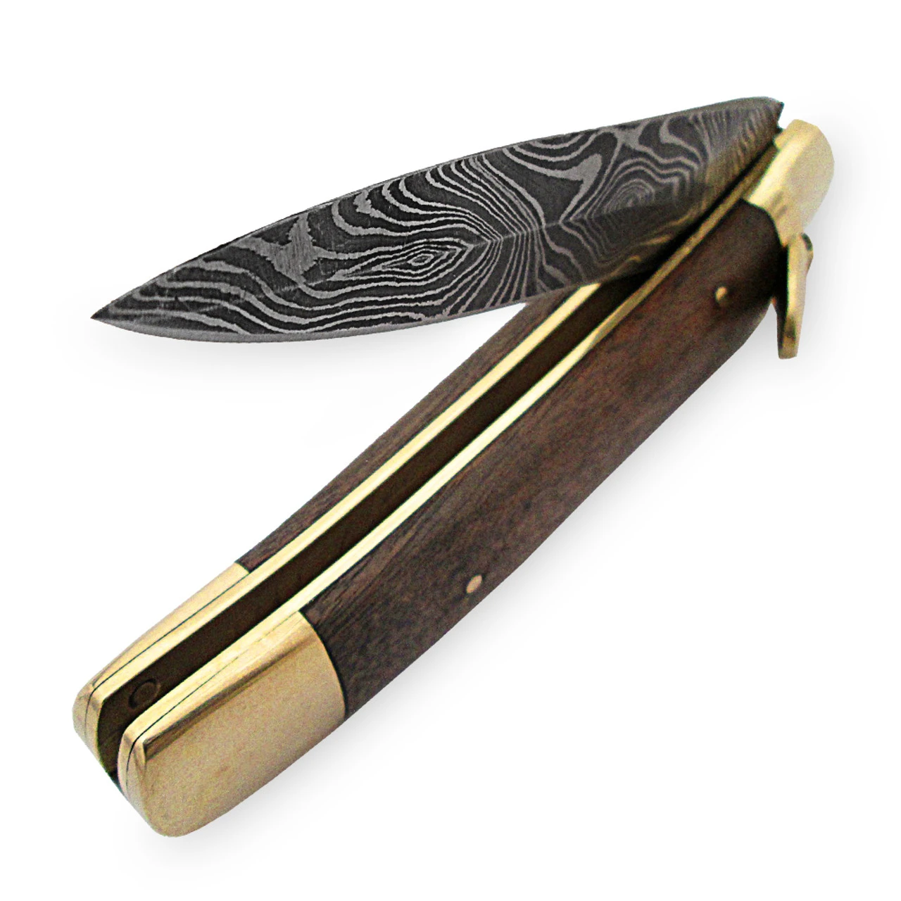 Damascus Lever Lock Delta Ridge Automatic Knife - Image 2