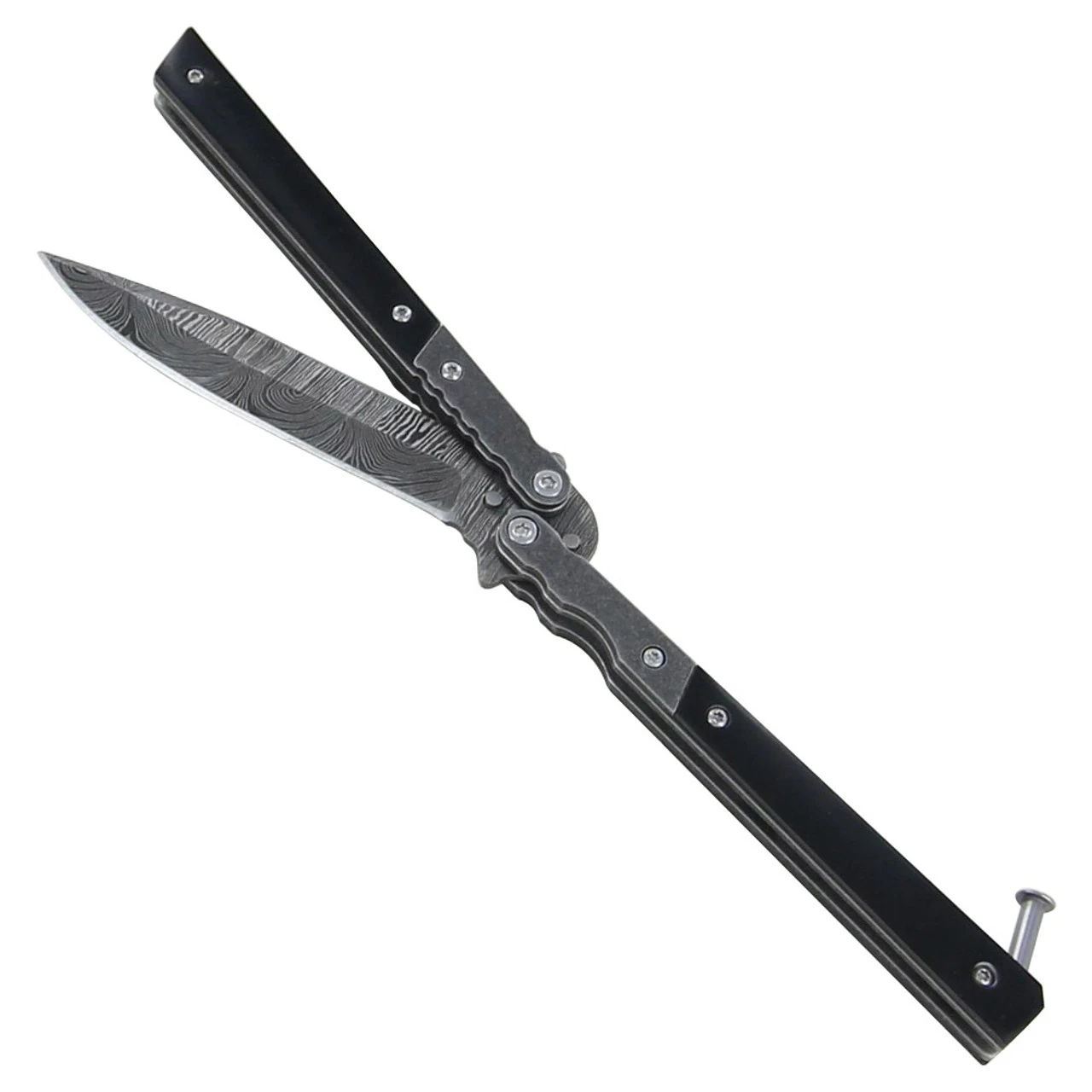 Damascus Steel Precision Cut Butterfly Knife - Image 3