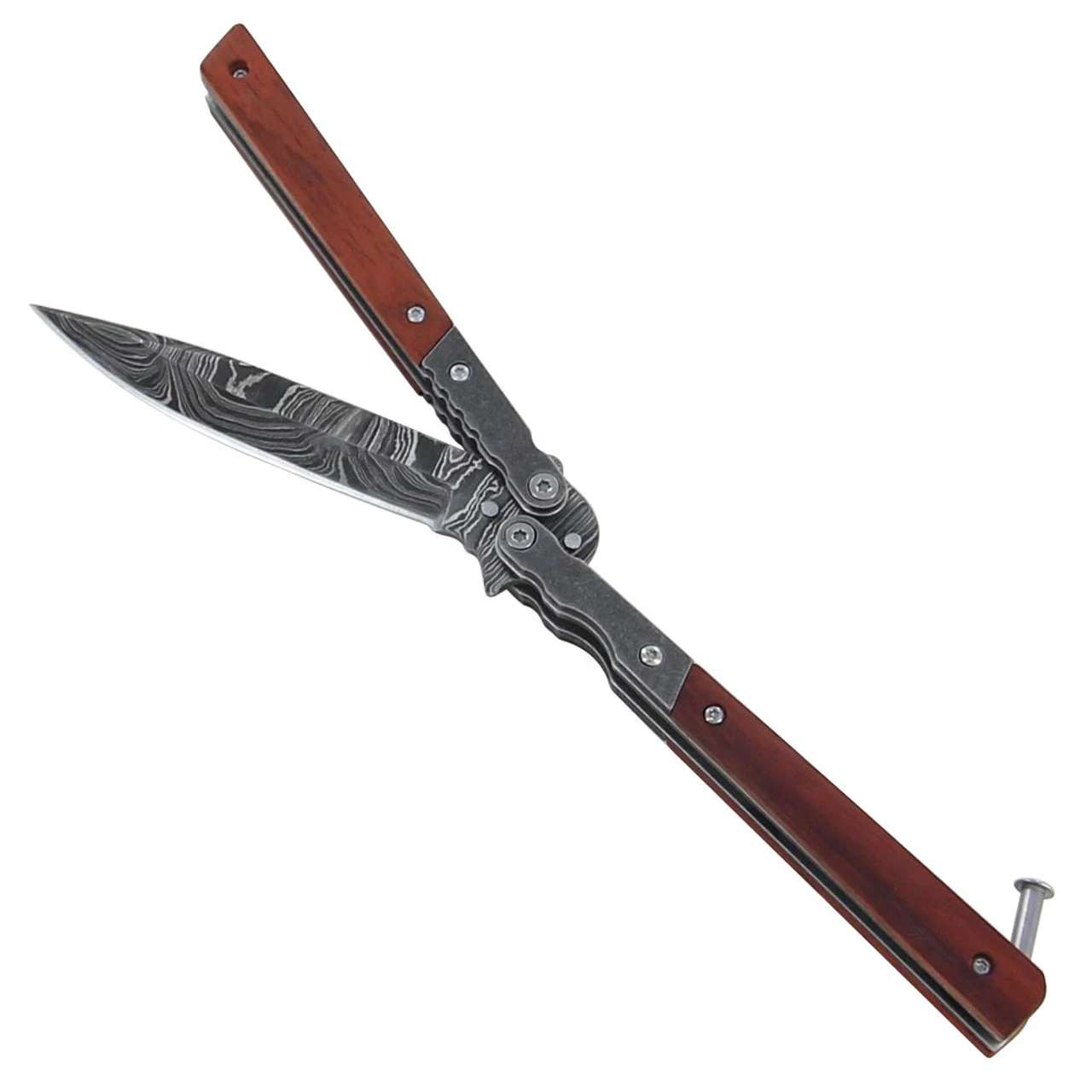 Damascus Steel Call Of Wild Butterfly Fanning Knife - Image 2