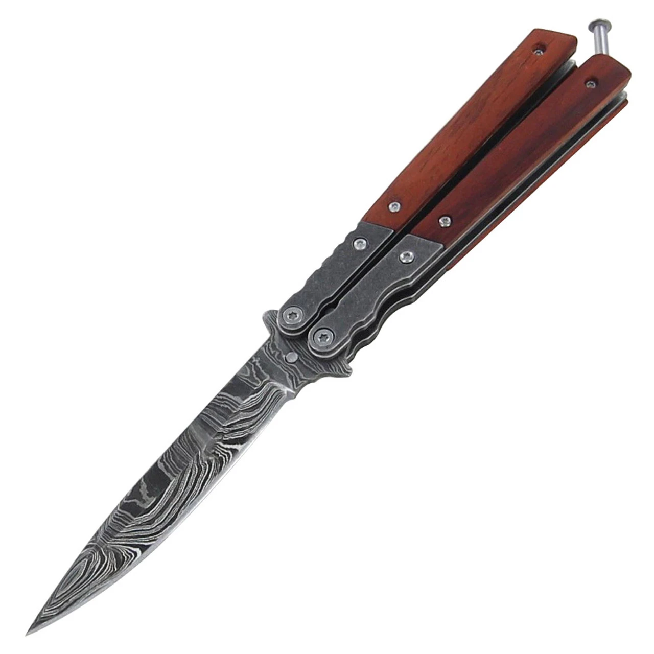 Damascus Steel Call Of Wild Butterfly Fanning Knife