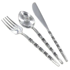 Medieval Stainless Steel Hand Forged Clover Design Cutlery Set